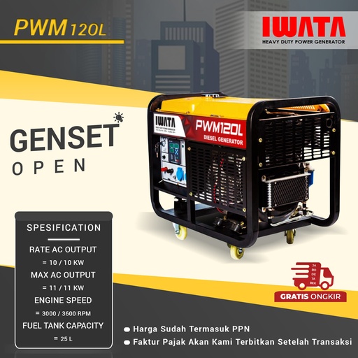 [EZM.1011913] Genset Diesel IWATA 10Kva Silent - PWM12-OL