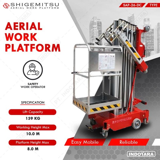[EZM.1011963] Tangga Elektrik - Single Masts Aerial Work Platform SAP26-DC