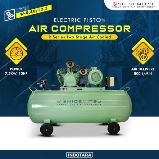 [EZM.1011968] Kompresor Angin Listrik 10HP / 12 BAR 500L Shigemitsu W-0.80