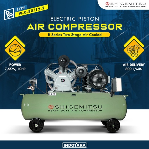 [EZM.1011968] Kompresor Angin Listrik 10HP / 12 BAR 500L Shigemitsu W-0.80