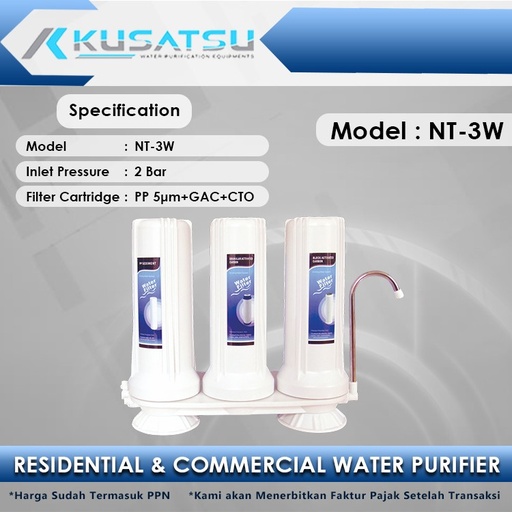 [EZM.1011989] Triple Water Filter NT-3W PP 5 m 2Bar Kusatsu
