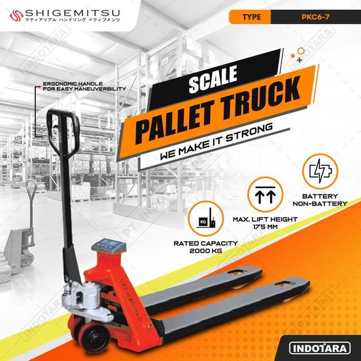 Scale Pallet Truck PKC67 Shigemitsu dengan Timbangan Berat