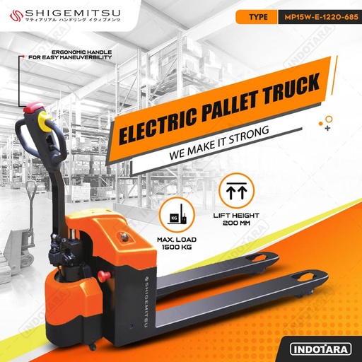 [EZM.1012000] Shigemitsu Semi-Electric Pallet Truck MP15WE