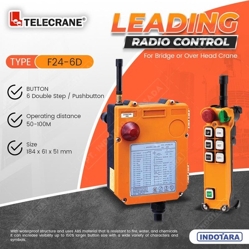 [EZM.1012037] Telecrane Remote Controller F24-6D Double Speed