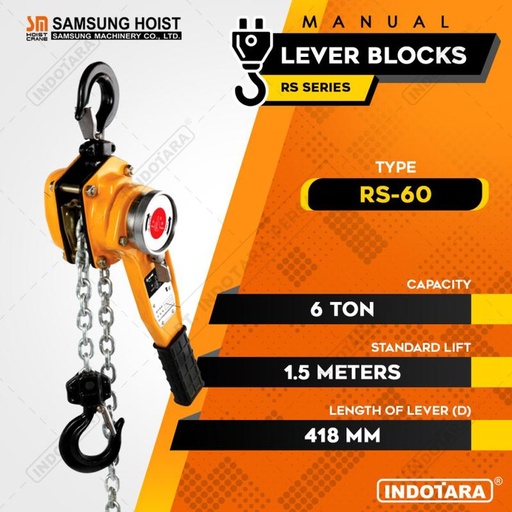 [EZM.1012046] Manual Lever Block Kapasitas 6 Ton Samsung RS60