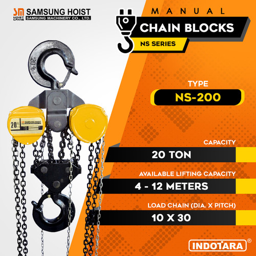 [EZM.1012049] Manual Chain Block Katrol Takel 20 Ton Samsung NS200