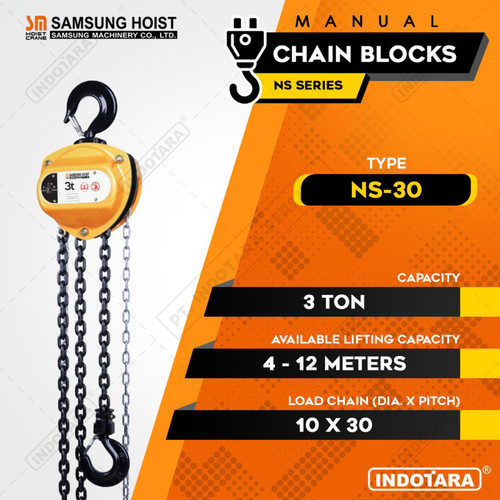 [EZM.1012053] Manual Chain Block Katrol Takel 3 Ton Samsung NS-30