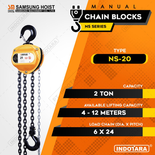 [EZM.1012054] Manual Chain Block Katrol Takel 2 Ton Samsung NS-20