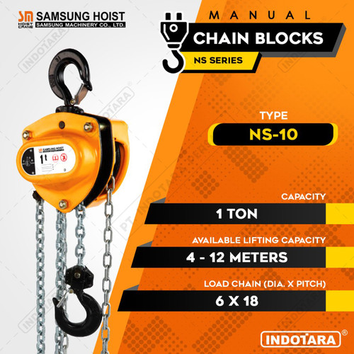 [EZM.1012055] Manual Chain Block Katrol Takel 1 Ton Samsung NS-10