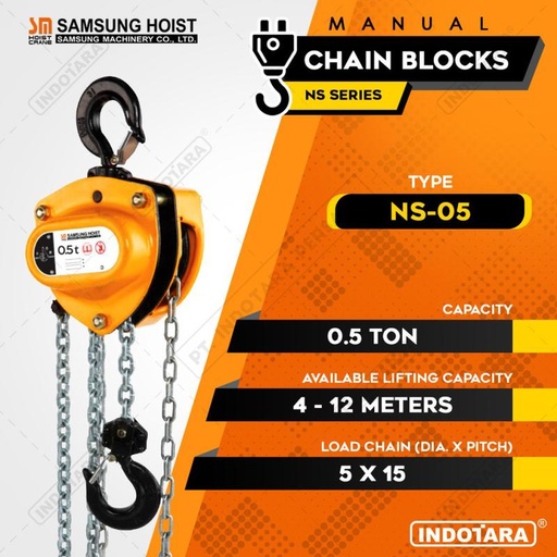 [EZM.1012056] Manual Chain Block Katrol Takel 500 Kg Samsung NS-05