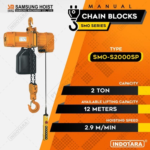 Electric Chain Hoist Samsung SMO Series 1 Phase SMO-S2000SP