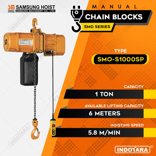 [EZM.1012058] Electric Chain Hoist Samsung SMO Series 1 Phase SMO-S1000SP