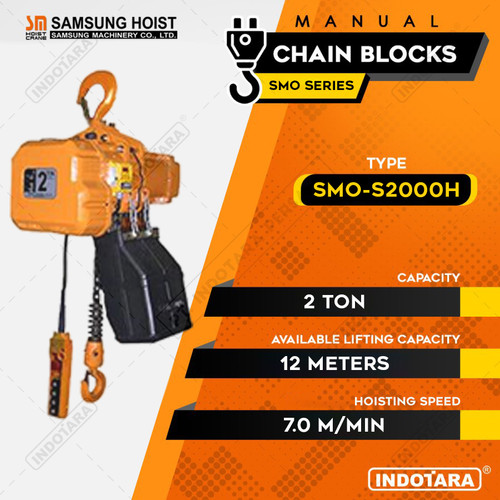 [EZM.1012059] Electric Chain Hoist Samsung SMO Series 3 Phase SMO-S2000H