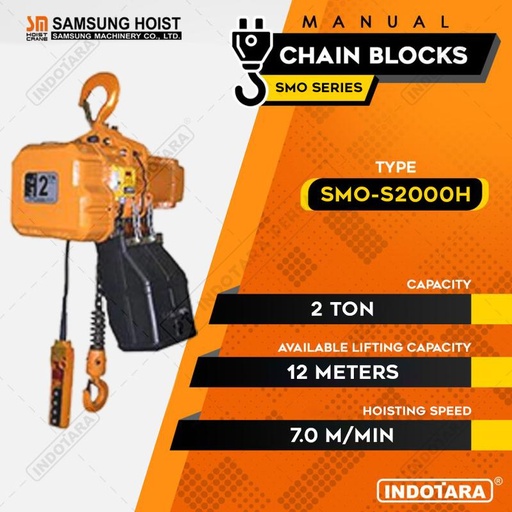 [EZM.1012059] Electric Chain Hoist Samsung SMO Series 3 Phase SMO-S2000H