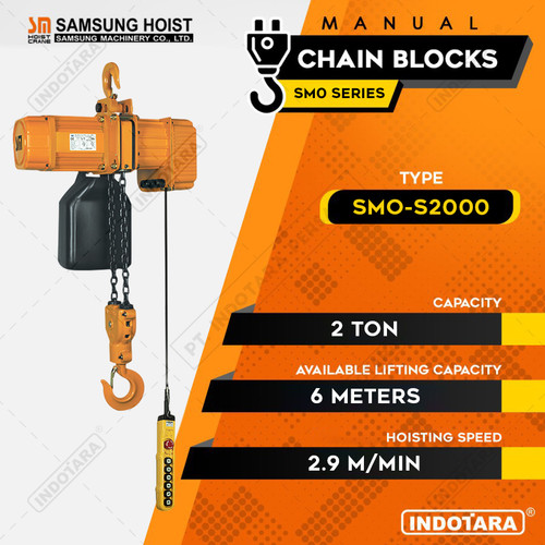 [EZM.1012060] Electric Chain Hoist Samsung SMO Series 3 Phase SMO-S2000