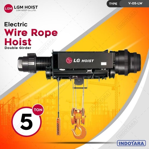 [EZM.1012064] Electric Wire Rope Hoist LGM Double Rail Creep Speed 5Tx8m V-05-LW