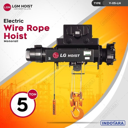 [EZM.1012068] Electric Wire Rope Hoist LGM Monorail Creep Speed 5Tx8m V-05-LN
