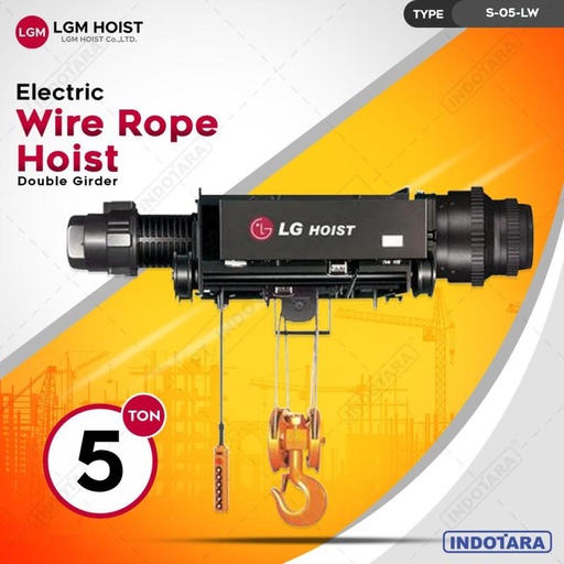 [EZM.1012071] Electric Wire Rope Hoist LGM Double Rail Single Speed 5T x 12m S-05-LW