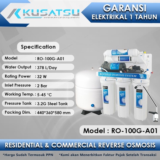 Reverse Osmosis RO-100G-A01 5-Stages 378L 32W Kusatsu