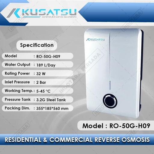[EZM.1012097] Reverse Osmosis RO-50G-H09 189L 23W 2Bar Kusatsu