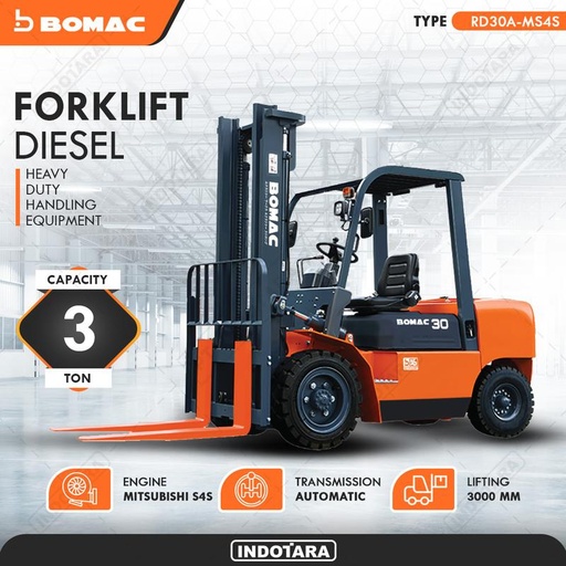 Bomac Forklift Diesel 3T RD30A MS4S