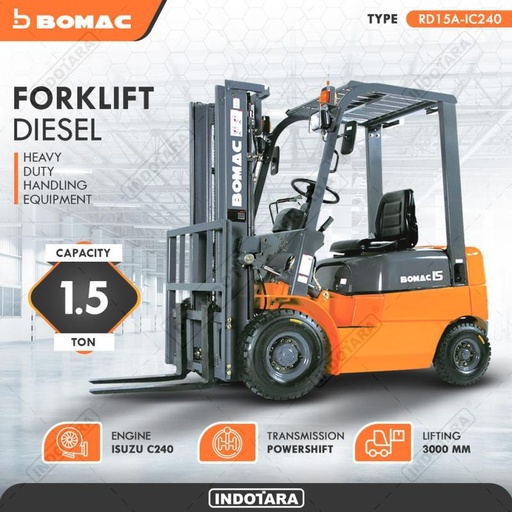 [EZM.1012099] Bomac Forklift Diesel 1.5T RD15A-IC240