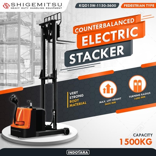 [EZM.1012102] Shigemitsu Counterbalanced Electric Reach Stacker KQD15R-1150-5600
