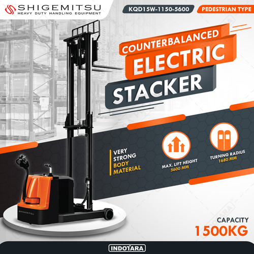 [EZM.1012102] Shigemitsu Counterbalanced Electric Reach Stacker KQD15R-1150-5600