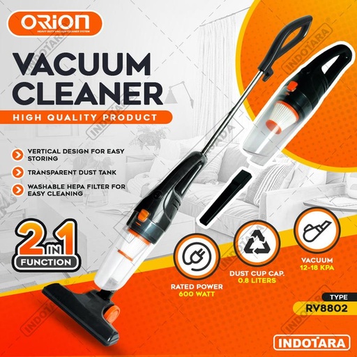 [EZM.1012395] Vacuum Cleaner / Alat Penyedot Debu Orion - RV8802 Black