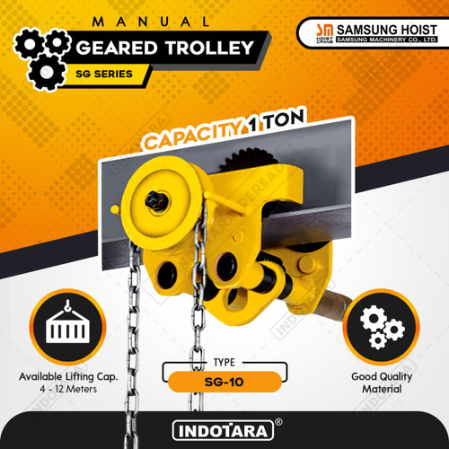 [EZM.1011803] Manual Geared Trolley Troli Katrol Manual 1 Ton Samsung SG-10