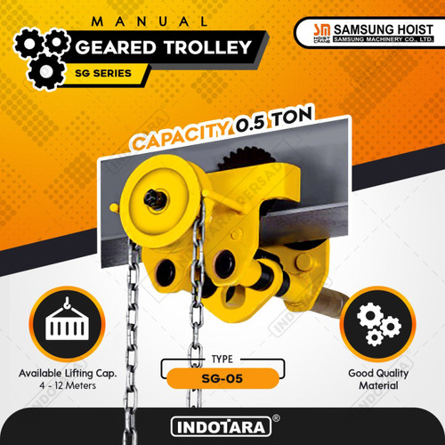[EZM.1011804] Manual Geared Trolley Troli Katrol Manual 500 kg Samsung SG-05