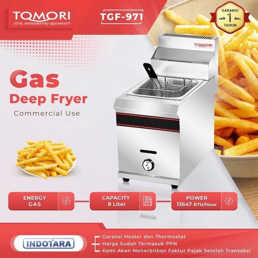 [EZM.1011940] TOMORI Gas Deep Fryer TGF-971