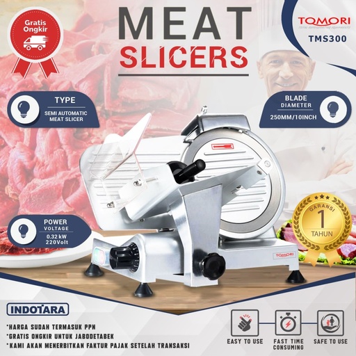 [EZM.1011984] Mesin Pengiris / Pemotong Daging Tomori Meat Slicer TMS-300ES12