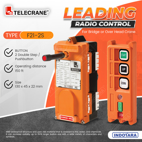 [EZM.1012039] Telecrane Remote Controller F21-2S Single Speed