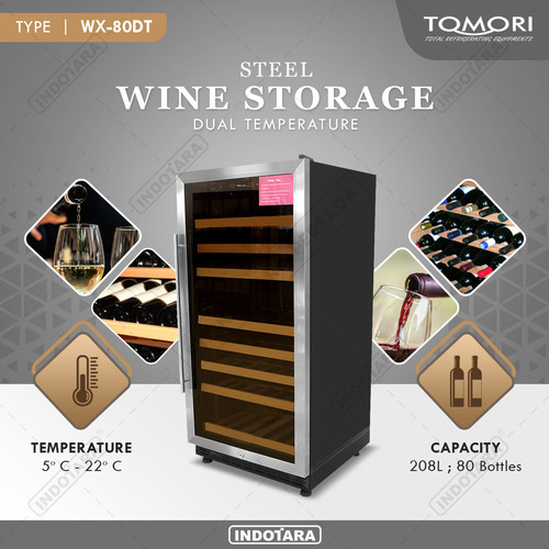 [EZM.1012233] Wine Cooler | Tomori Wine Storage Steel WX-80DT