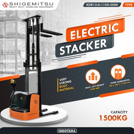 [EZM.1012106] Shigemitsu Electric Stacker KDR15 1150 3500