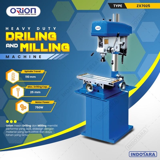 [EZM.1012127] Mesin Bor Duduk Orion Milling & Drilling Machine ZX7025