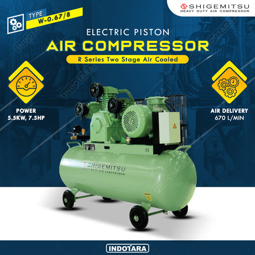 [EZM.1012217] Kompresor Angin Listrik 7.5HP / 8 BAR 180L Shigemitsu