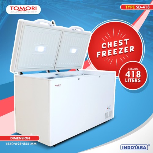 [EZM.1012226] TOMORI SOLID DOOR CHEST FREEZER SD-418