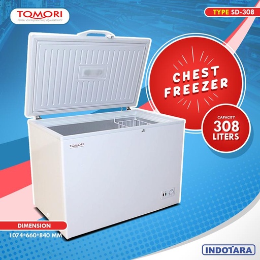[EZM.1012227] TOMORI SOLID DOOR CHEST FREEZER SD-308