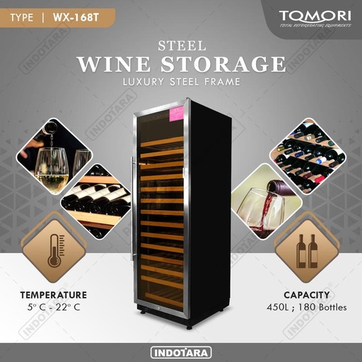 [EZM.1012229] Wine Cooler | Tomori Wine Storage Steel WX-168T