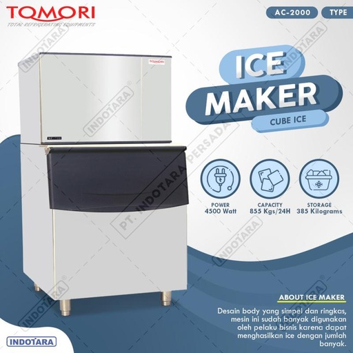 [EZM.1012241] Mesin Pembuat Es Kubus AC-2000 TOMORI ICE CUBE
