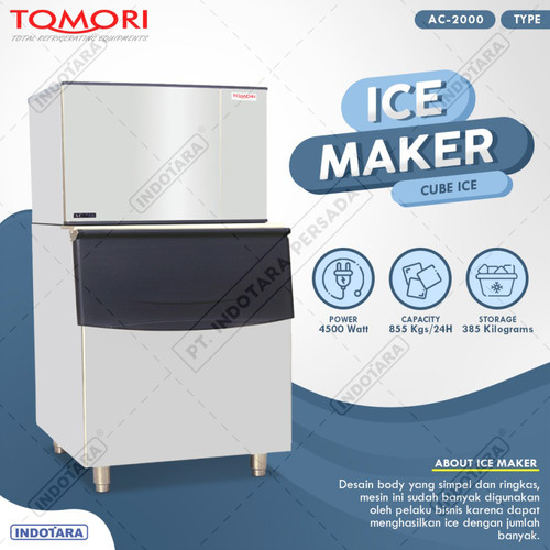 [EZM.1012241] Mesin Pembuat Es Kubus AC-2000 TOMORI ICE CUBE