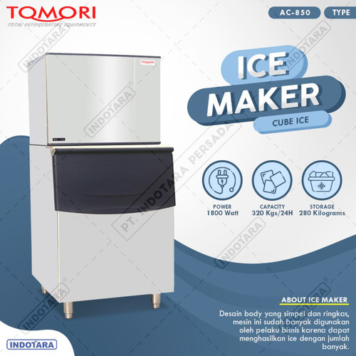 [EZM.1012243] Mesin Pembuat Es Kubus AC850 TOMORI ICE CUBE