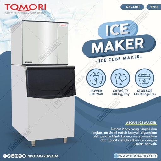 [EZM.1012247] Mesin Pembuat Es Kubus AC400 TOMORI ICE CUBE