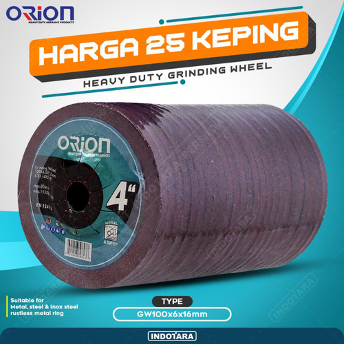 [EZM.1011599] (25 Pcs) Mata Gerinda Potong Grinding Wheel Orion - GW100x6x16mm