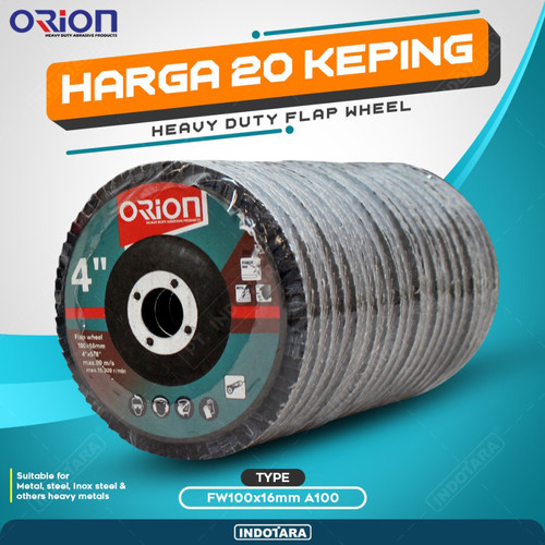 [EZM.1011601] (20 Pcs) Mata Gerinda Amplas Flap Wheel Orion - FW100x16mm A100