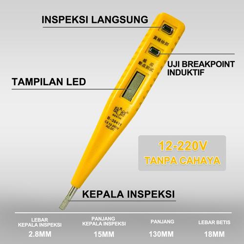 [EZM.3700342] Alat Ukur Voltase Digital 3 x 140 mm / Digital Voltage Tester BESTIR