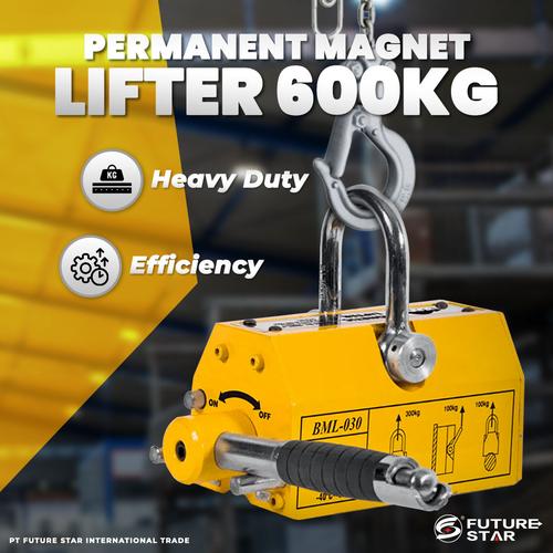 [EZM.3700382] Permanent Magnet Lifter 600kg Magnetic Lifting Pengangkat Magnet