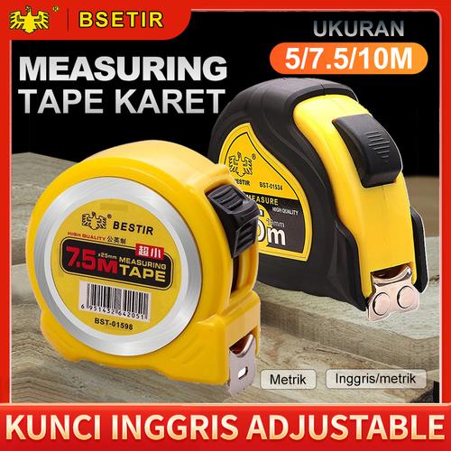 [EZM.3700386] Meteran Tukang Measuring Tape Meteran Karet Roll 10M 01554 BESTIR